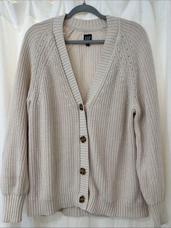 GAP Sweaters - GAP Neutral Cream Button-Front Chunky Knit Cotton Cardigan